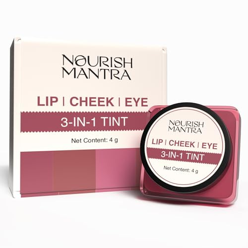 Nourish Mantra 3 In 1 Lip, Cheek & Eye Tint | With Light-weight & Highly Pigmented Formula | Suits All Skin Types | For Women | 4gm