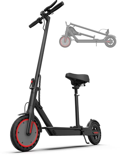 Electric Scooter for Adults with Seat, 350W Motor, 19MPH Speed & 21-Mile Range – Foldable UL2272 Certified Commuter E-Scooter with App Control & Dual Brakes