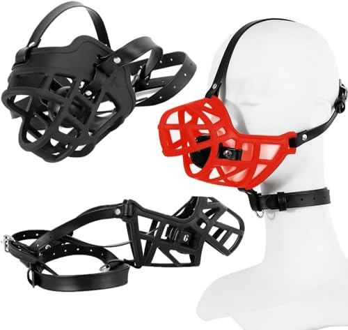 RTNPKLA Boca de mordaza BDSM con mordaza de bola, juguete sexual de boca de mordaza de juego sexual ajustable for parejas, mujeres y hombres(Rot,S)