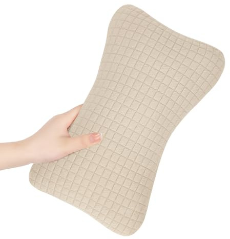 Blublu Park minikudde för att sova, 30 x 18 cm liten bröstkudde för småbarn, nacke, handled, ländryggen och knän, husdjurskudde (beige – 1 styck)