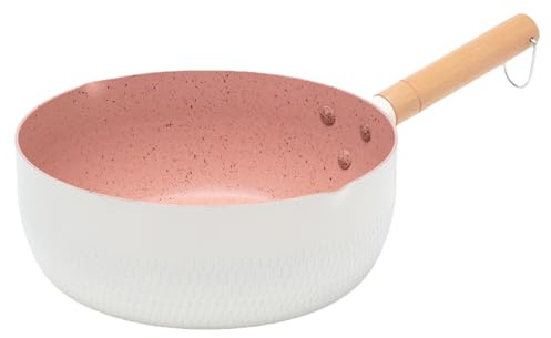 Induktionsstekpanna – non-stick belagd stekpanna för mångsidig matlagning, jämn värmefördelning med bekvämt trähandtag, enkel rengöring köksredskap för barnmatspis, utomhuscamping, användning med
