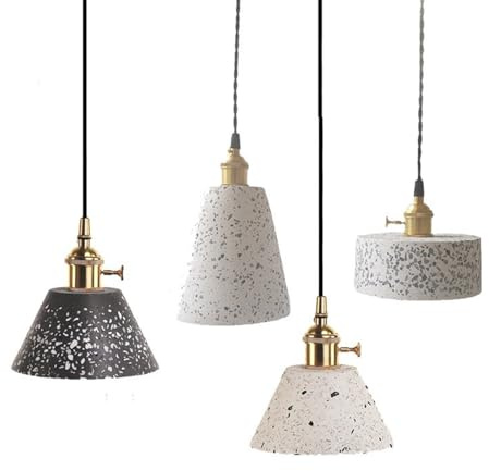 Luces colgantes de cemento nórdico, accesorios for Bar, sala de estar, cocina, lámpara colgante moderno, luminaria de suspensión(Black-02)