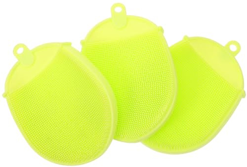 Alipis 3 pièces Lot de Brosses de Bain Silicone Exfoliantes et Massantes Nettoyage Profond et Stimulation Peau pour Toute la Famille