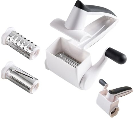 Rallador de queso rotativo - Trituradora rotativa con asa | Rallador portátil multifuncional, ideal para quesos, verduras, frutas, utensilios de cocina, herramienta manual fácil de usar