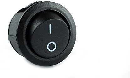 edi-tronic Interrupteur à bascule rond, petit, 2 pôles, 250 V, 6 A, marche/arrêt, montage par clic, diamètre 20,2 mm, SK-7219