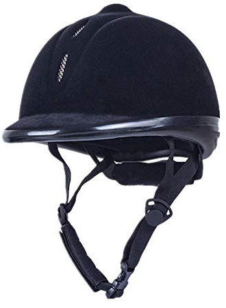 TentHome Adjustable Riding Helmet Equestrian Hat Riding Professional Comfortable Velvet Kids Women's Mens (black, 57cm)