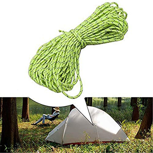 VIONNPPT 50M Reflektierende Schnüre und Seile Seil Abspannseile Leuchten Reflektierend Fluoreszierendes Anleitung Camping Zelt Zeltschnur Allzweckseil Zelt Guy Seil (2,5mm)