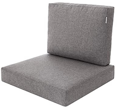 HOBBYGARDEN Miatech Kissen für Rattansessel Rattanmöbel Gartenmöbel Technorattan Innen/Draußen 60x55cm Grau