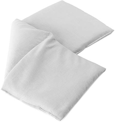 Cojín de huesos de cereza, 20 x 50 cm, 3 cámaras, cojín térmico, cojín de granos, cojín – blanco, 50 x 20 cm, huesos de cereza