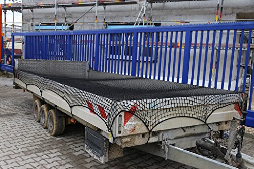 HaGa® Rete per rimorchio, 2,5 m x 3 m, con corda espansa, larghezza maglie 45 mm, per una protezione ottimale del carico, rete di copertura affidabile per rimorchi e camion, rete da giardino