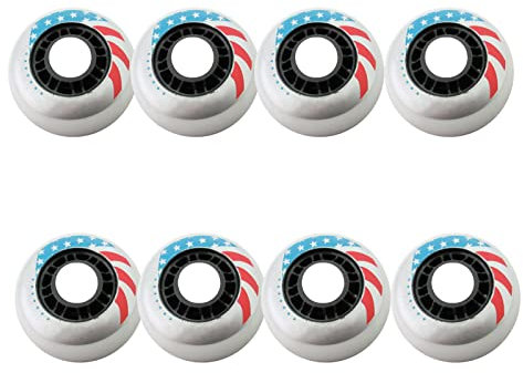 JHKJ 8er-Pack Inline-Skate-Räder 76 mm 80 mm Outdoor Freestyle Langlebige Räder Verschleißfeste Inline-Skate-Räder ohne Lager,76mm