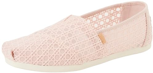 TOMS Damen Alpargata Flacher Slipper, Ballettkorb aus Spitze, Rosa, 43.5 EU