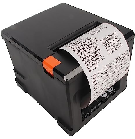 USB Thermo Belegdrucker, 80 mm POS Drucker mit Automatischer Schneidevorrichtung, Restaurant Küchendrucker, Kompatibel mit ESC, POS Befehl, USB Seriell Ethernet Schnittstelle