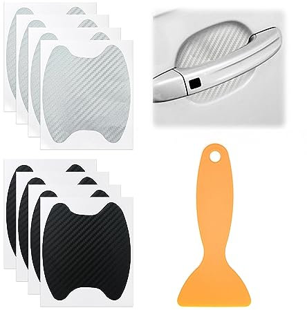 TAFACE 8 pellicole protettive per impugnatura dell'auto, 1 raschietto, adesivo per maniglia della porta, pellicola protettiva per impugnatura, pellicola protettiva per la vernice, pellicola protettiva