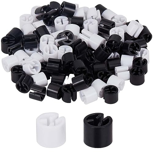GORGECRAFT 110Stk Kleiderbügel-Marker Leere Etiketten Kleiderbügel-Größenmarkierungen Sortimentsset Passend Für 9.5 mm Stange Für Kleidung Schnappnummern-Etiketten Zubehör Farbkodierung Schwarz Weiß