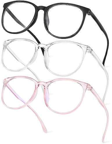 Aomig Occhiali Anti Luce Blu, 3 Pacco Occhiali da Lettura per Uomo e Donna, Occhiali per Pc con Blocco Della Luce Blu, Anti Luce Blu Lenti Antiriflesso per Leggero Comodo Lettori