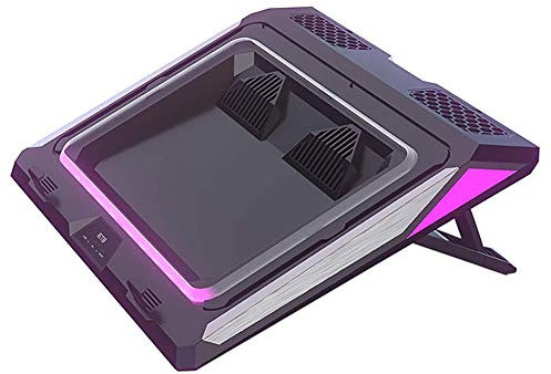 Koanhinn GT300 - Cojín refrigerador para portátil con doble ventilador para ordenadores portátiles de gaming, con filtro y luces de colores