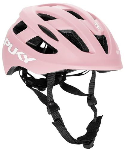 PUKY Helmet M Rosa | Optimal für Kopfumfang 54-58 cm | Leicht & Belüftet | Robuster Polycarbonat & EPS-Schaum Schutz | Licht-Modul & 360° Sichtbarkeit | Stylisches Design & Farboptionen