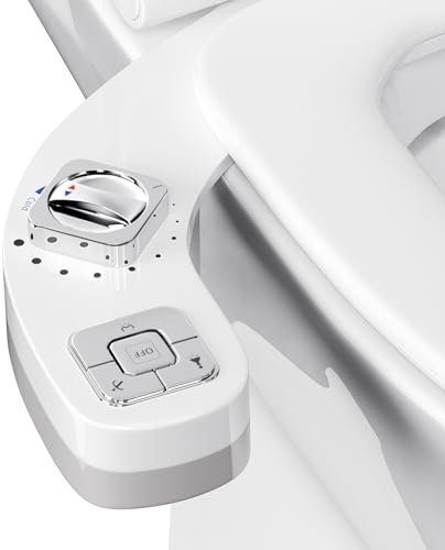 SenDeluz Bidet Portatil para WC, regulación de frío y calor Bidet No Eléctrico para Inodoro doble boquilla retráctil Accesorio de asiento de inodoro con bidé ultrafino presión de agua ajustable