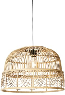 Qazqa - Orientalisch Smarte Hängelampe I Pendellampe I Pendelleuchte Rattan 49 cm inkl. WiFi G95 - Michelle Dimmer I Dimmbar I Wohnzimmer I Schlafzimmer - Länglich - LED geeignet E27