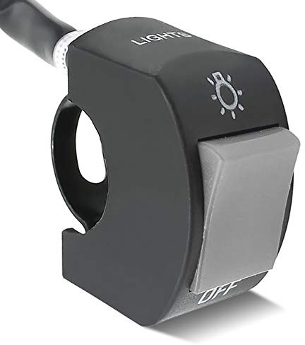 1 Stück Motorrad Lenkerschalter Lenker Kippschalter mit Einschalten des Ausschaltens für Motorräder Fahrrad -Roller Motorrad Licht-Passt Lenker 22mm (Grau)