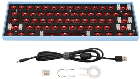 Yctze Kit Tastiera Meccanica Fai-da-te 61 Tasti, Wireless 2.4G e 5.0, USB C Cablata, Tastiera da Gioco Modulare Retroilluminata RGB con Interruttore a 3 Pin e 5 Pin Sostituibile