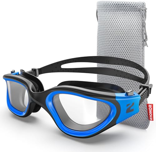 ZIONOR Optische Schwimmbrille, G1MS Auslaufsicher & Anti-Beschlag Profi Korrekturglas Schwimmbrillen mit Sehstärke/Dioptrien, UV-Schutz für Herren Damen (-2,0 bis -7,0)
