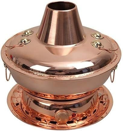 Casserole en cuivre pur épais pour bétail mongol – Double base chauffante électrique en carbone – Facile à nettoyer – Parfait pour les réunions de famille et les fêtes