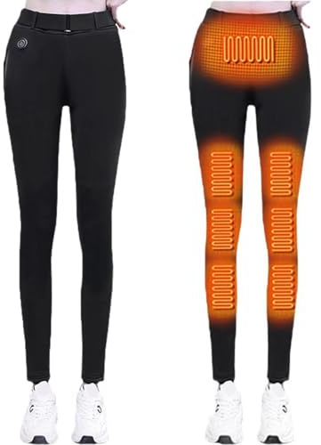 DLLDLGG Heated Pants for Women, Heated Leggings Women, Heated Snow Hiking Pants, Winter Softshell Outdoor Trousers
