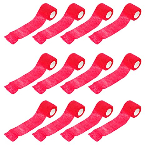 PACKOVE 12pcs Self-Adhesive Elastic Wraps Breathable Non-Woven Muscle Tapes for Comfortable Support and Fixation Lightweight Flexible and Easy to Use for Sports and Daily Activities