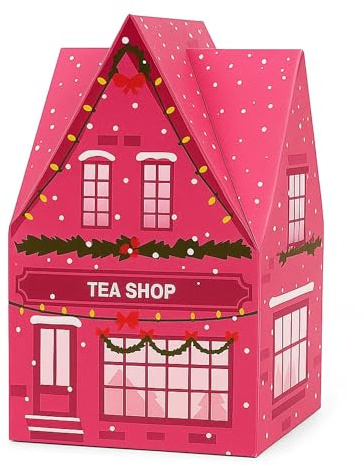 Cofre Tienda de Té de Navidad | 25 Bolsitas de Té Verde Chai con Especias y Limón | Aroma Natural | Caja Regalo Festiva | Edición Navideña