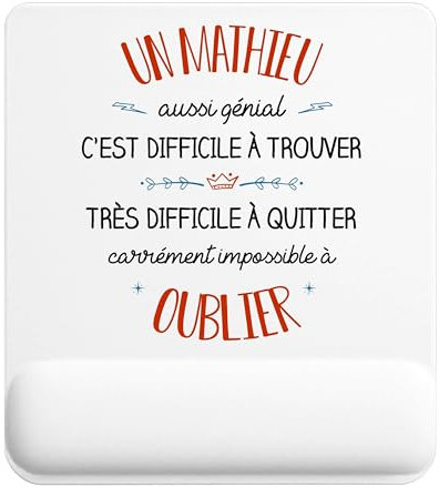 Planetee Tapis de Souris Un Mathieu Aussi génial | Accessoire Bureau Ergonomique - Idéal pour Anniversaire, Collègue, Secret Santa Noël, Fête des Pères et Fête des Mères