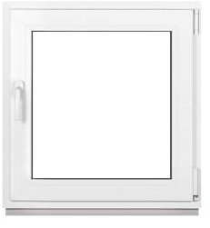 Framex Ventana Para Sótano de Plástico, Color Blanco, Ancho x Alto: 75 x 80 cm (750 x 800 mm), Triple Acristalamiento (32 mm), Giratorio Inclinación DIN a La Derecha
