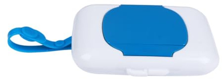 Contenitore per Salviette Umidificate Portatile Blu per Bebè | Leggero, Cinturino in Silicone, per Uso All'aperto e Mettere in Borsa, Custodia per Fazzoletti Bagnati