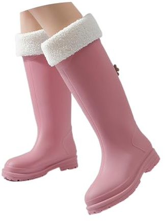 Stivali di Gomma da Donna Moda Antivento Stivali da Giardino Impermeabili Tronchetti Donna Altezza Stivaletti con Robusta Suola Antiscivolo Impermeabili Chelsea Boots per Esterno E Giardino
