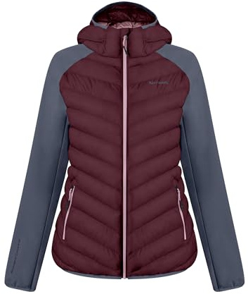 KUTOOK Chaqueta Acolchada Ligera Mujer Transpirable Impermeable Cortaviento Abrigo Acolchado Invierno Rojo/Violeta-M