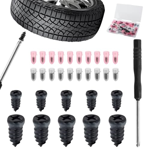 30PCs Tyre Repair Screws Kit,Tire Repairs Plugs Rubber Nail