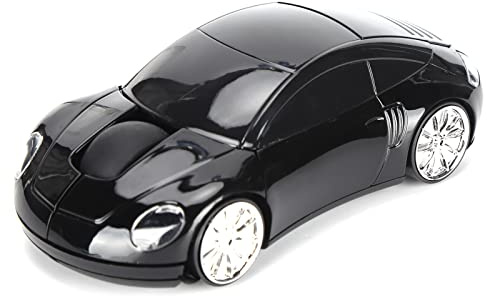 TIKATARER Souris sans Fil en Forme de Voiture, Positionnement Optique Professionnel, Design Ergonomique et Confortable pour Le Poignet, Idéale pour Le Travail Loisirs comme Cadeau (Black)