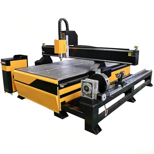 4 Axis CNC Router Machine for Wood & Soft Metal, 3D CNC Engraving Cutting Milling Machine with Rotary Axis for Woodworking Aluminum Brass Carving