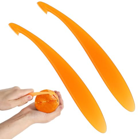 Elegaperma 2 Pcs Orange Peeler Tool, Plastic Orange Peeler for Easy Fruit Skin Removal (15 x 1.8 x 0.2 cm)