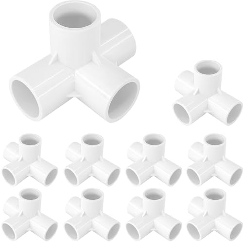 Gardeningwill 10 Stück 4-Wege-PVC-Fassung, 25 mm, robuste Gewächshaus-Rahmen-Möbelverbinder