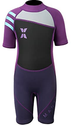 Gogokids Shorty Neoprenanzug Kinder, 2,5mm Neopren Thermo Kurze Nassanzüge mit Rückenreißverschluss, UV-Schutz Neoprenanzüge für Jungen Mädchen 3-10 Jahre zum Schwimmen, Surfen, Tauchen