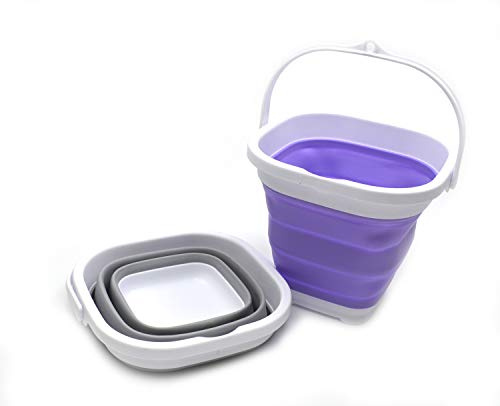 SAMMART Set aus 2-2.5L (0,66 Gallonen) faltbarem TPE/PP-Mini-Eimer