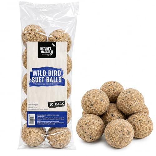Garden Mile Suet Balls for Wild Birds 10 Pack – High Energy Bird Food for Garden Bird Feeders, Outdoor Wildlife Feeding Fat Balls for Year Round Use