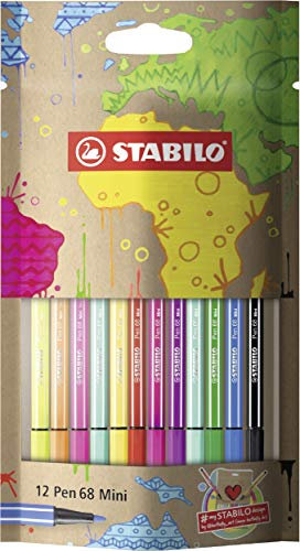 STABILO - Premium-Filzstift - Pen 68 Mini - #mySTABILOdesign - 12er Pack - mit 12 verschiedenen Farben