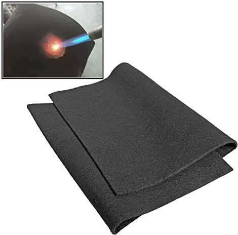 HOFENTIGU Manta de Soldadura ignífuga, Material Resistente al Calor, hasta 982.2 °C, Tela ignífuga, Fieltro de Carbono para Parrilla, Estufa, soldadores, fontaneros (1, 12 x 27 Pulgadas)