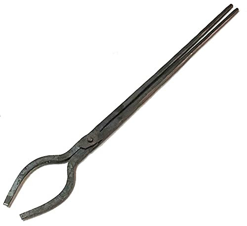 Tenaza de forja Pinzas de herrero Tenaza de forja de nariz redonda Pinzas en U Forja de tornillo de banco de yunque 2PCS 70cm 980g Tenaza de forja para Ingeniero Herrero,A