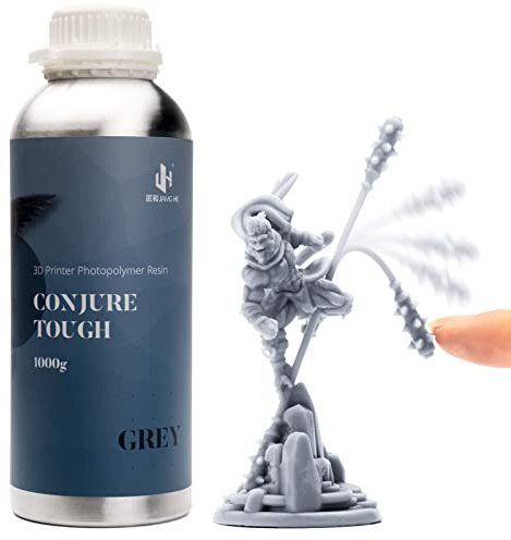Conjure Tough Harz Atomgrau 1 kg für 3D Drucker | Zähes, nicht sprödes Harz mit geringer Schrumpfung, 405 nm UV-Harz, Für LCD/DLP/MSLA Drucker, 1000 g