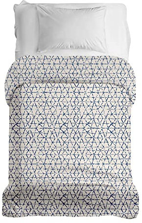 Gravity Gewichtsdecke Bezug - Schlaufen Bezugssystem mit Reißverschluss Baumwolle Deckenbezug für Erwachsene/Jugendliche Größe 135x200cm abstrakt Muster blau beige