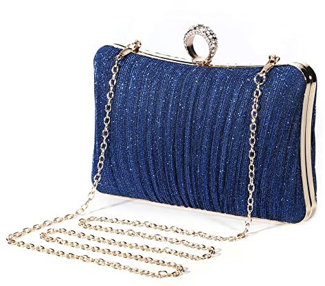 UBORSE Clutch Damen Pailletten Handtasche Strass Abendtasche mit Kette Glänzend Brauttasche Elegant Portemonnaie Tasche Geldbörse Envelope Tasche für Hochzeit Cocktailparty Tanzparty Geburtstag